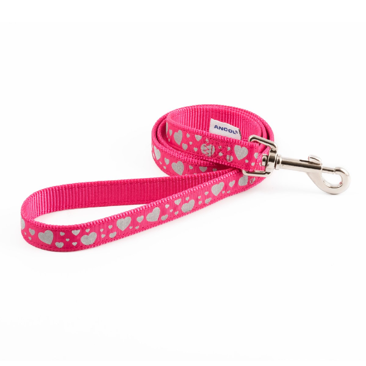Ancol Pink Hearts Reflective Lead